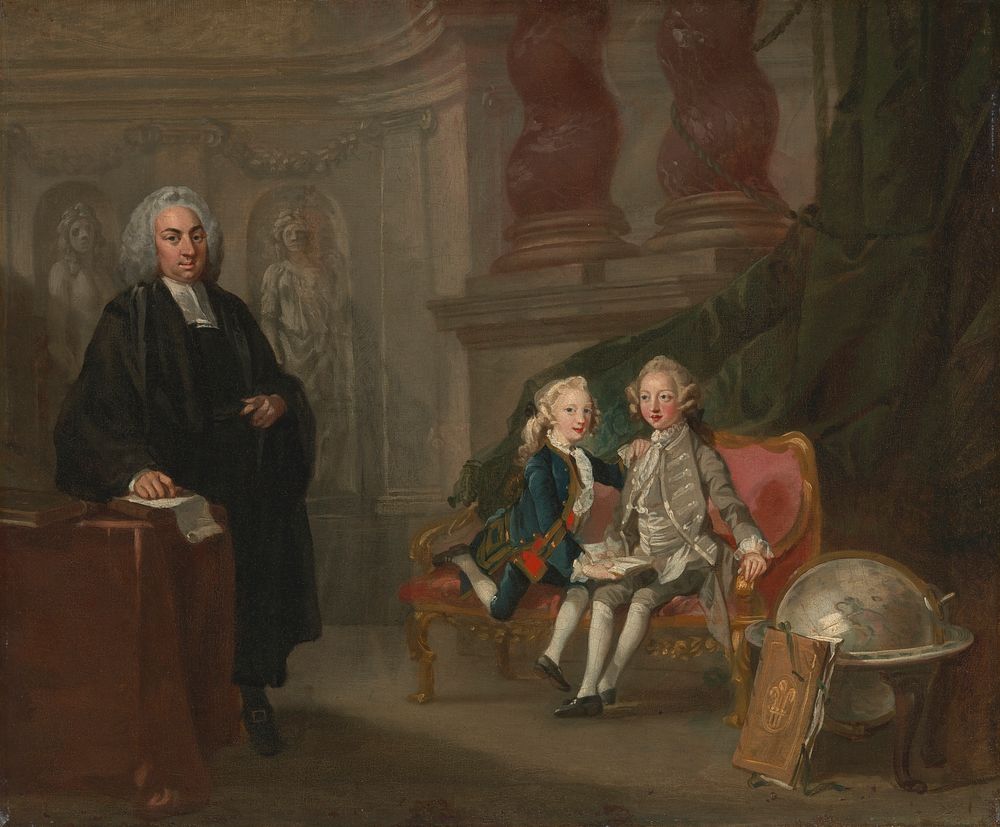 Prince George and Prince Edward Augustus, Sons of Frederick, Prince of Wales, with Their Tutor Dr. Francis Ayscough by…