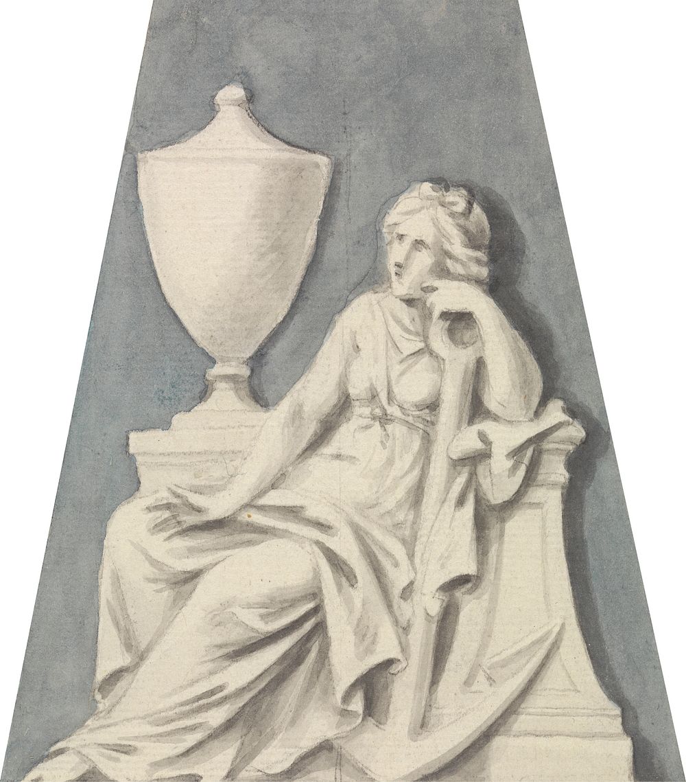 Tomb With Seated Lady, Supporting Herself on an Urn