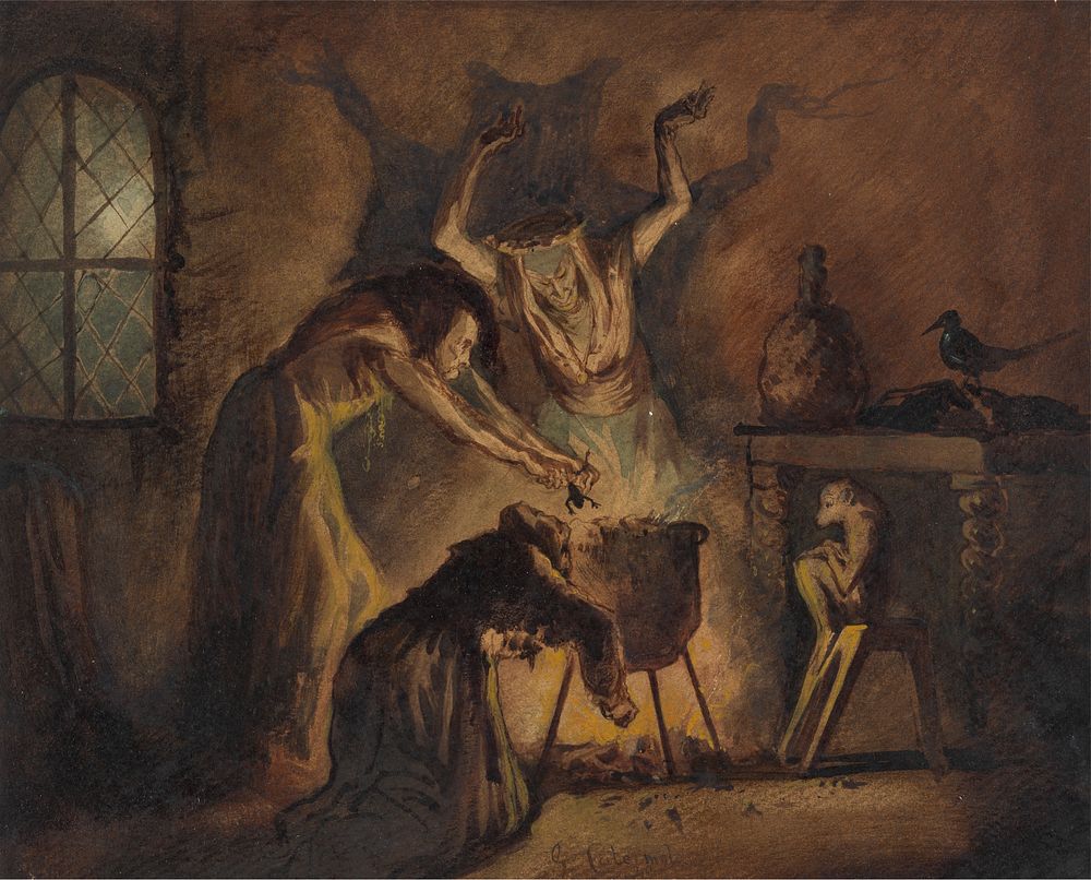 Scene of Three Witches from Shakespeare's Macbeth by George Cattermole