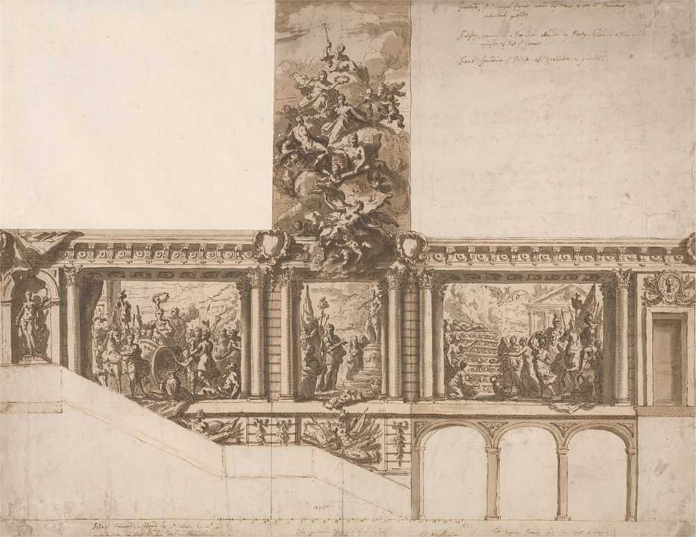 Design for Ceiling Walls and Staircase by Sir James Thornhill