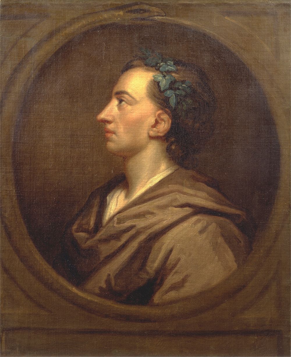 Alexander Pope Profile, Crowned with Ivy, Studio of Sir Godfrey Kneller