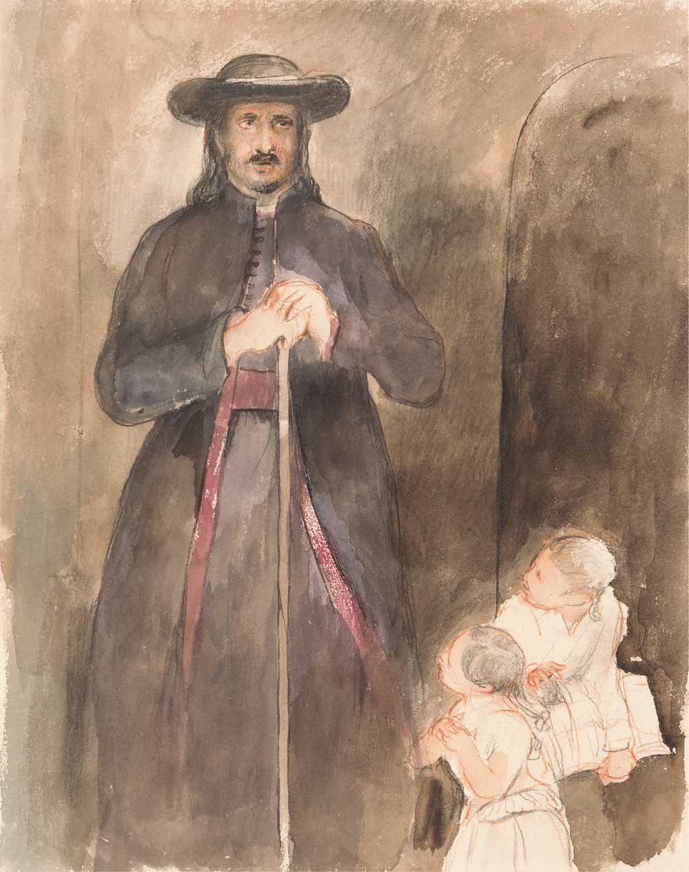 A Priest with Two Children by Sir David Wilkie