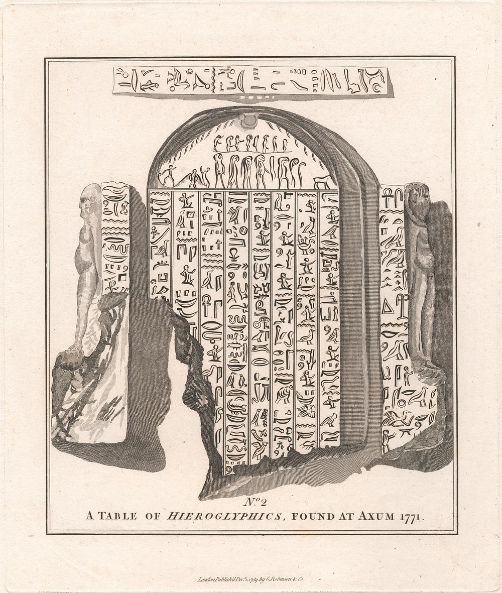 No. 2 A Table of Heiroglyphics found at Axum by James Heath