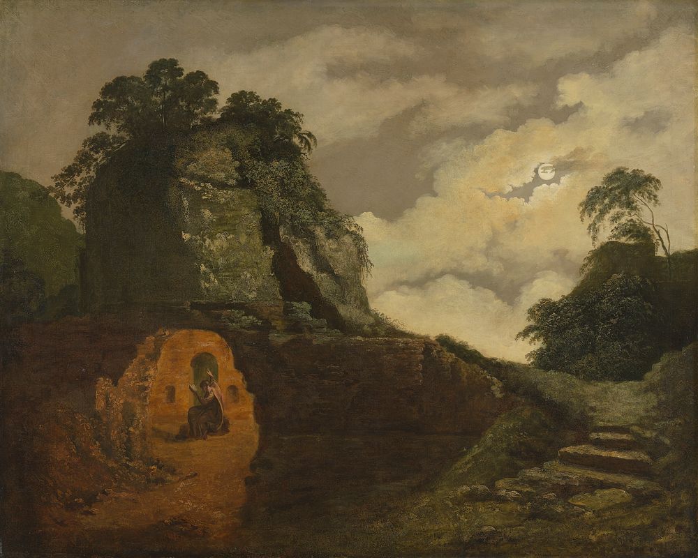 Virgil's Tomb by Moonlight, with Silius Italicus by Joseph Wright of Derby