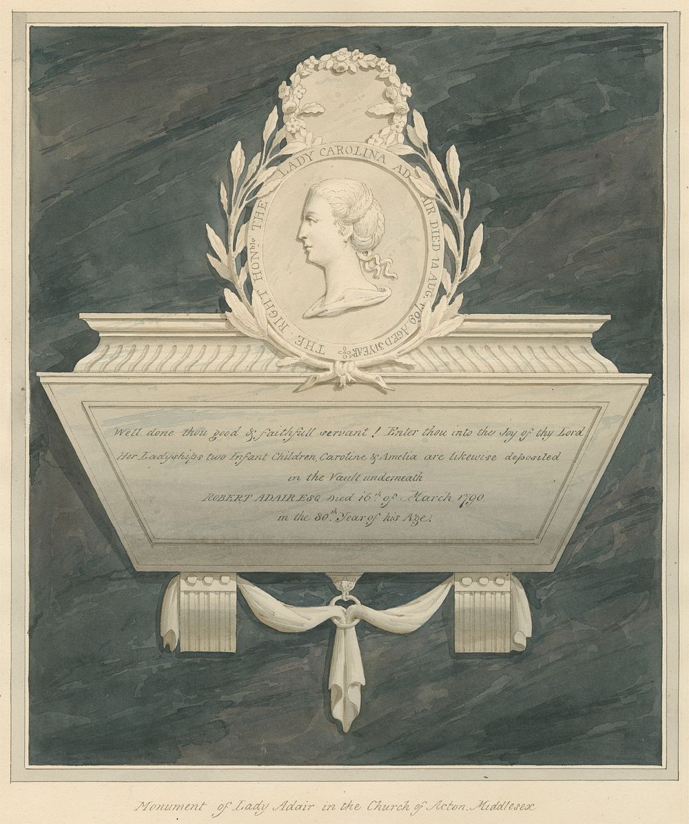 Memorial to Lady Caroline Adair, her two children, Caroline and Amelia and her husband Robert  Adair form Acton Church…