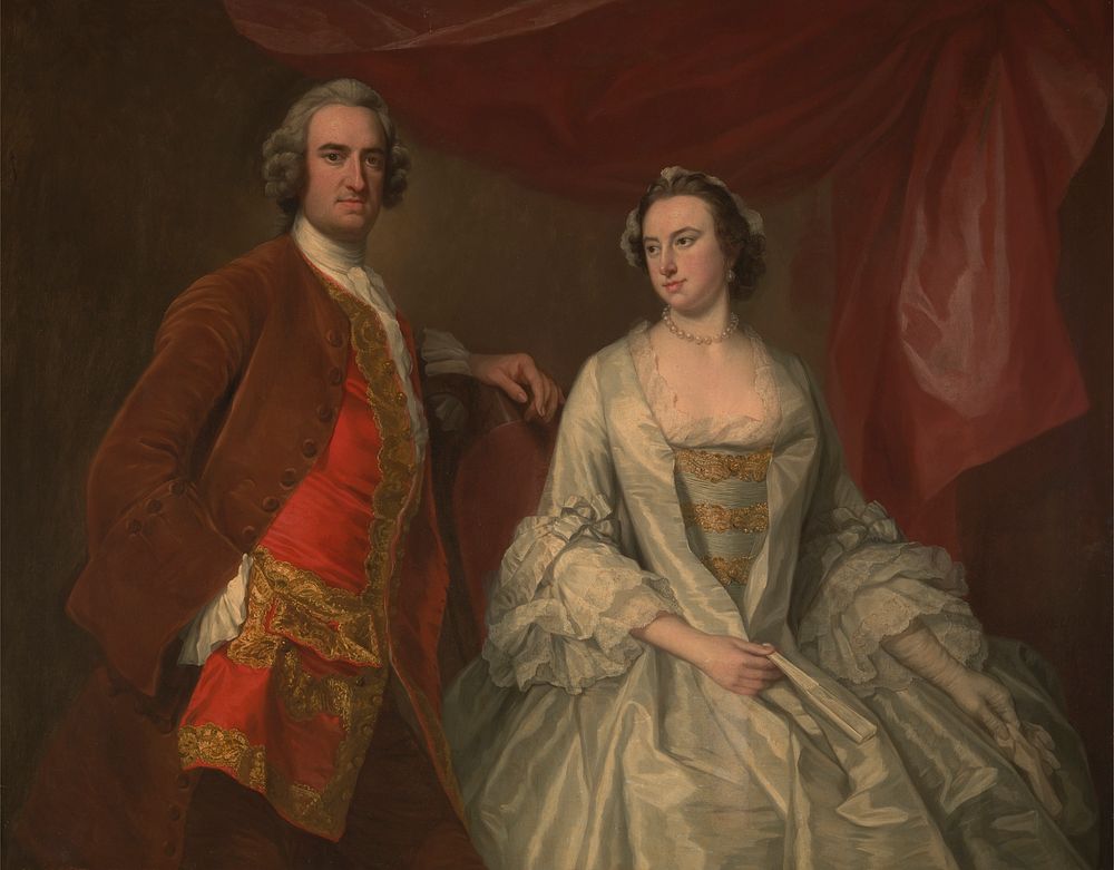 A Man and a Woman, Possibly of the Missing Family, of Little Park House, Wickham, Hampshire by George Knapton