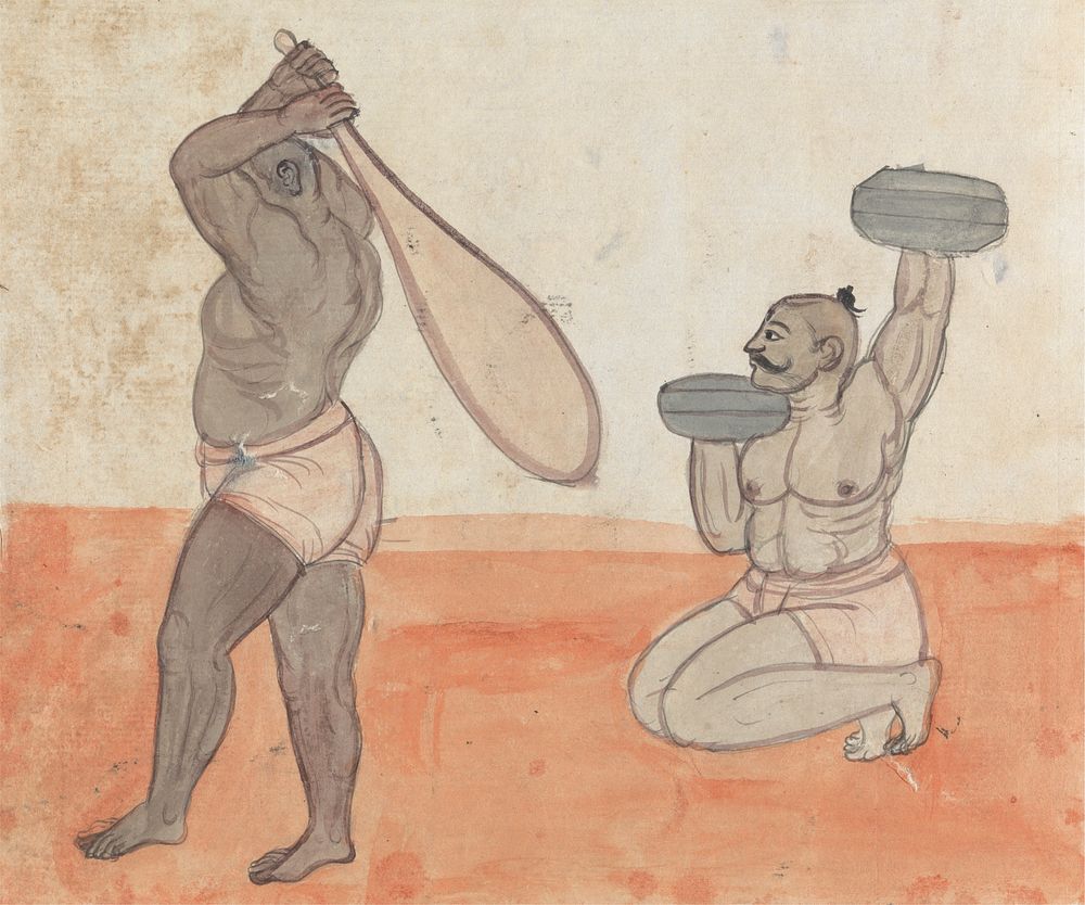 A Pair of Jeyties Weightlifting by Gangaram Chintaman Tambat