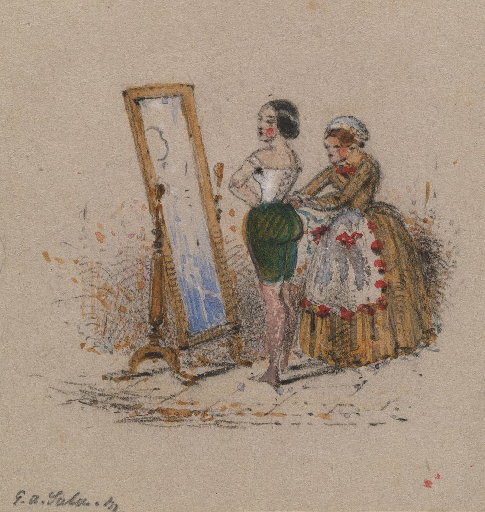 Woman Dressing, with Maid by George Augustus Sala