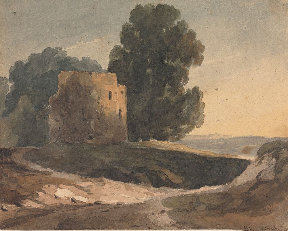 Landscape with Ruined Castle, Trees