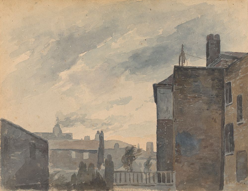 City Scene with Buildings by Thomas Sully