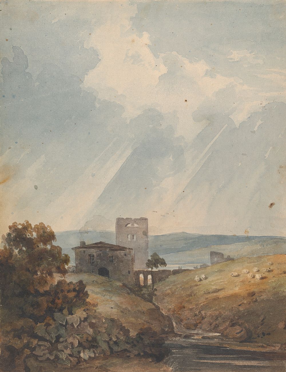Landscape with Castle, Hills and Mountains