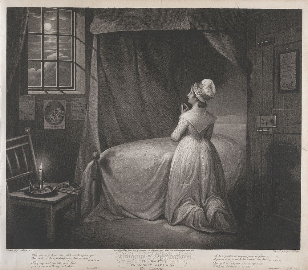 Diligence and Dissipation: The Modest Girl in her Bed Chamber (Plate 4)