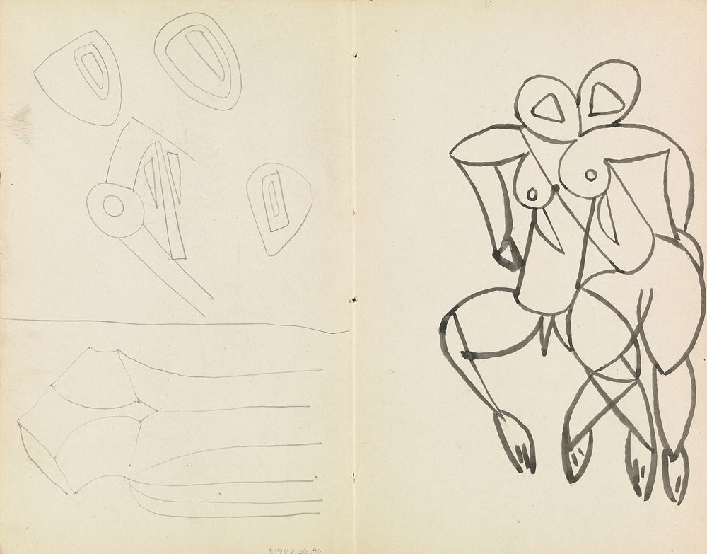 Five Abstract Sketches, and Studies for Male and Female Figures