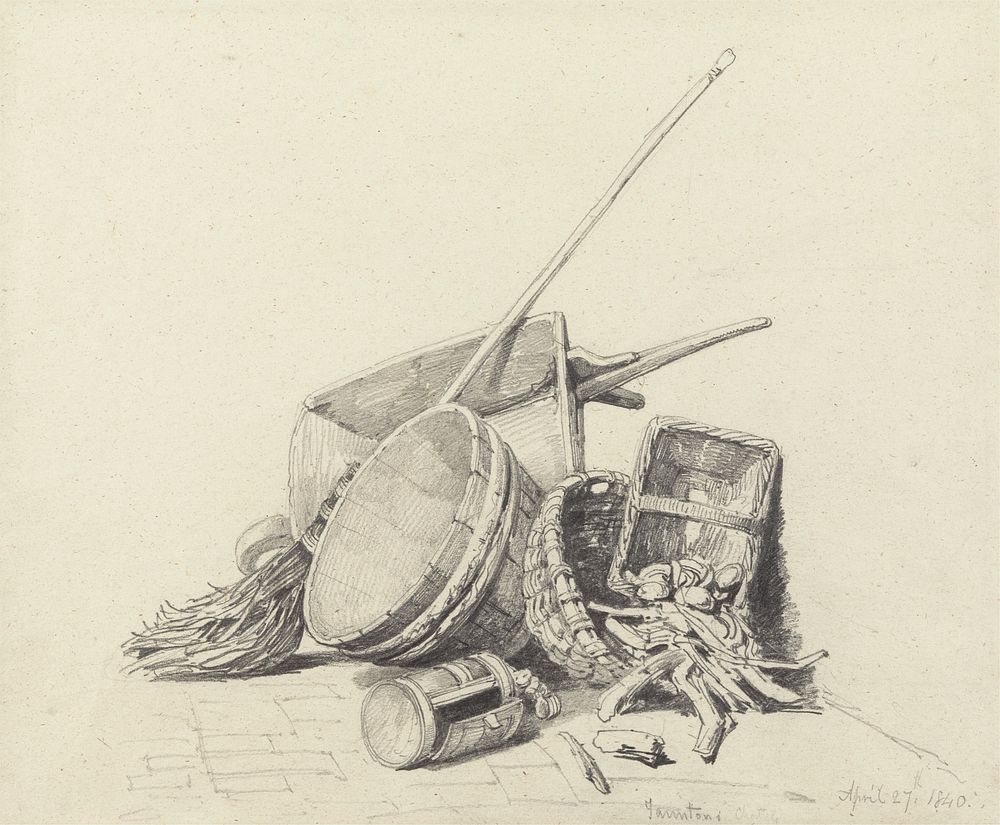 Still Life with Wheelbarrow and Baskets, April 27, 1840