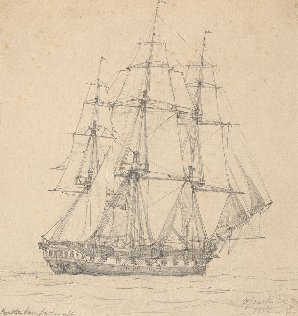 Single Frigate, Stern Forward 1813