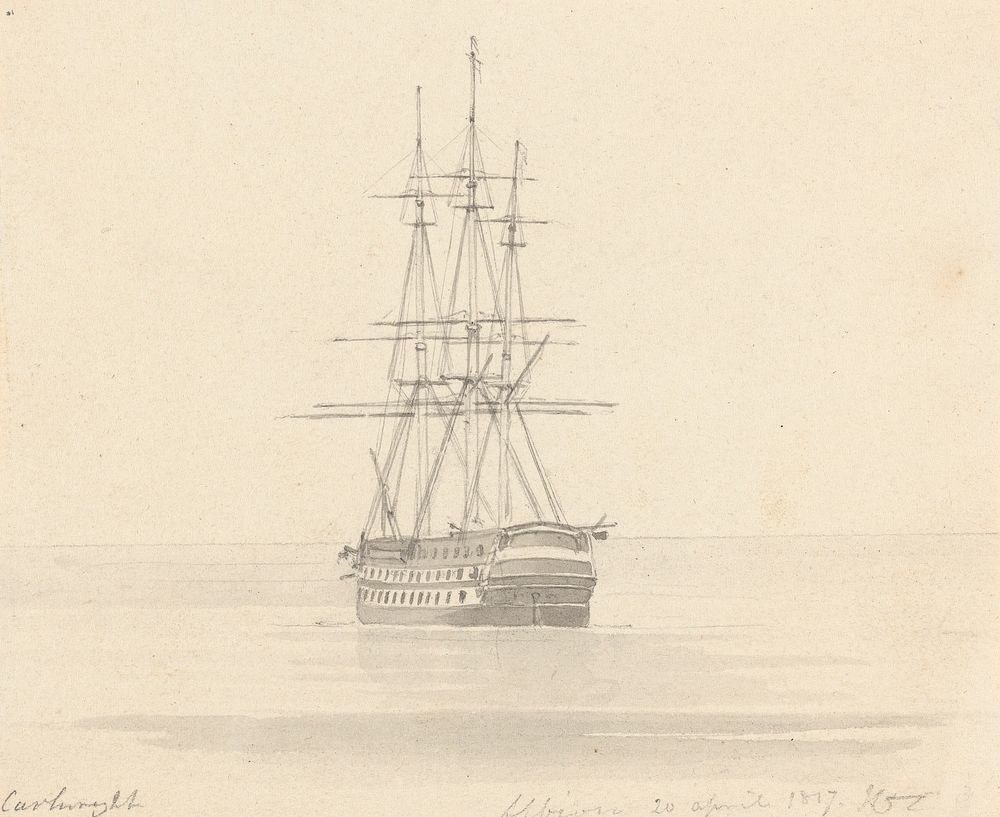 Single Frigate, Stern Forward; Albion 20 April 1817