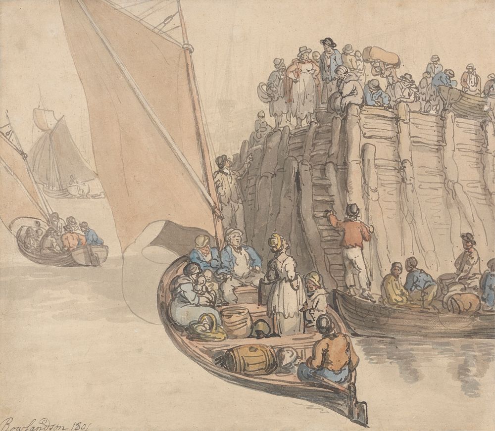A Pier at Amsterdam by Thomas Rowlandson