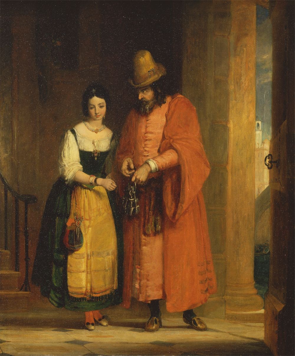 Shylock and Jessica from the 'Merchant of Venice,' II, ii by Gilbert Stuart Newton