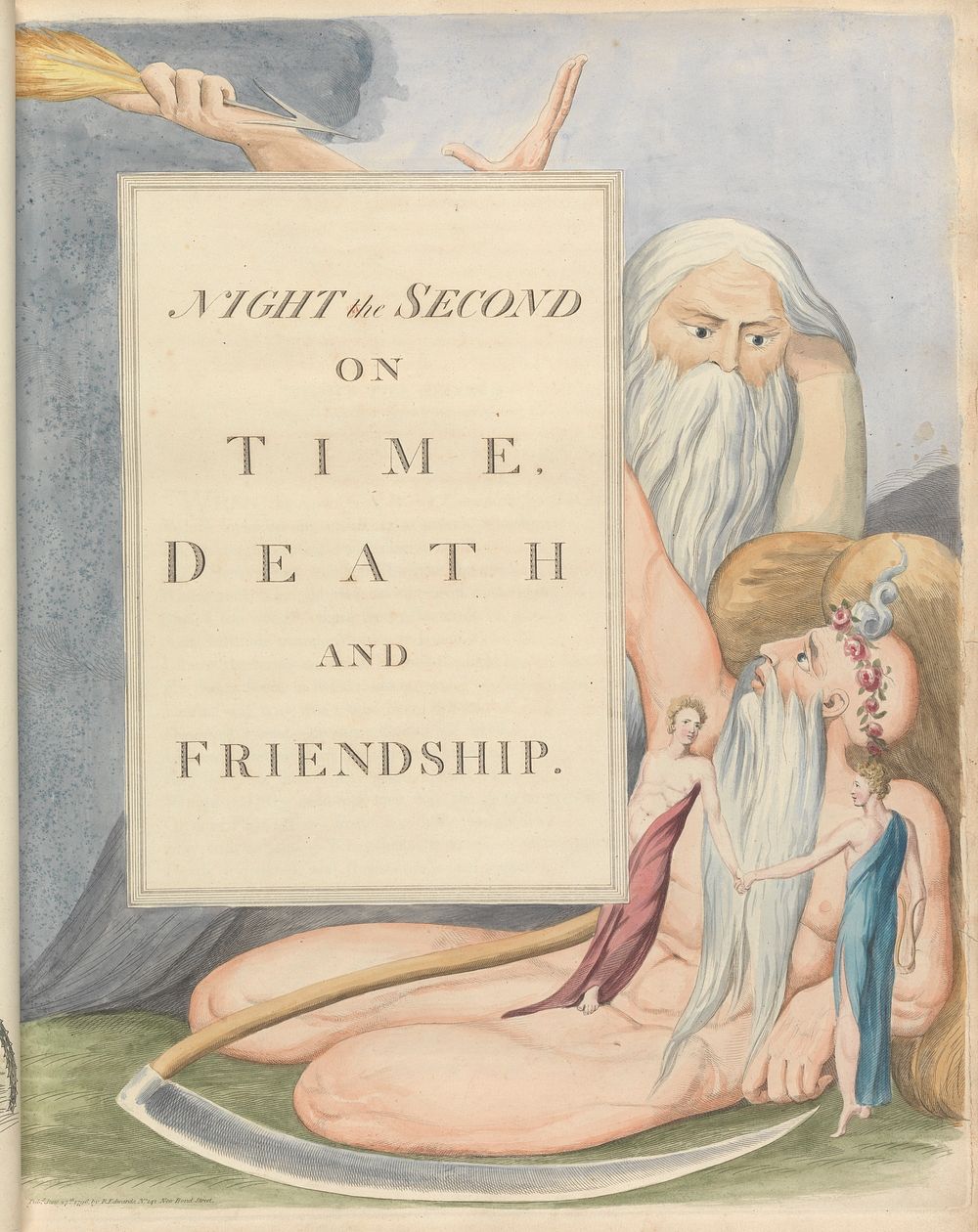 Young's Night Thoughts, Page 17, "Night the Second, On Time, Death and Friendship." by William Blake.