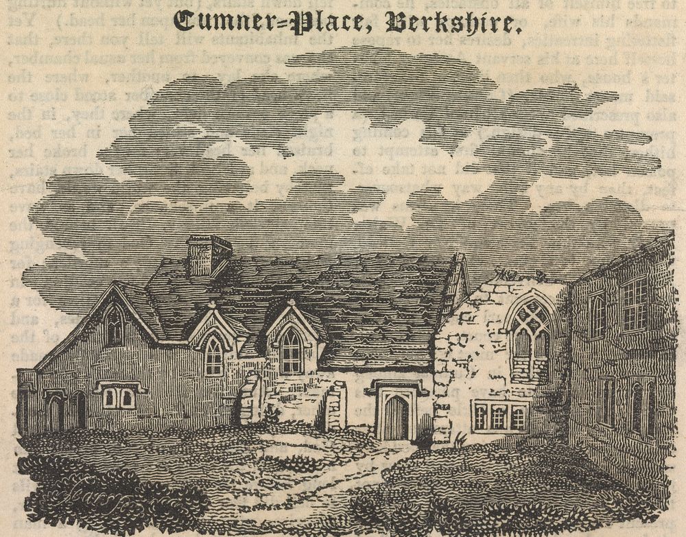 Cumner-Place, Berkshire (with text)(from the Mirror?); page 85 (Volume One)