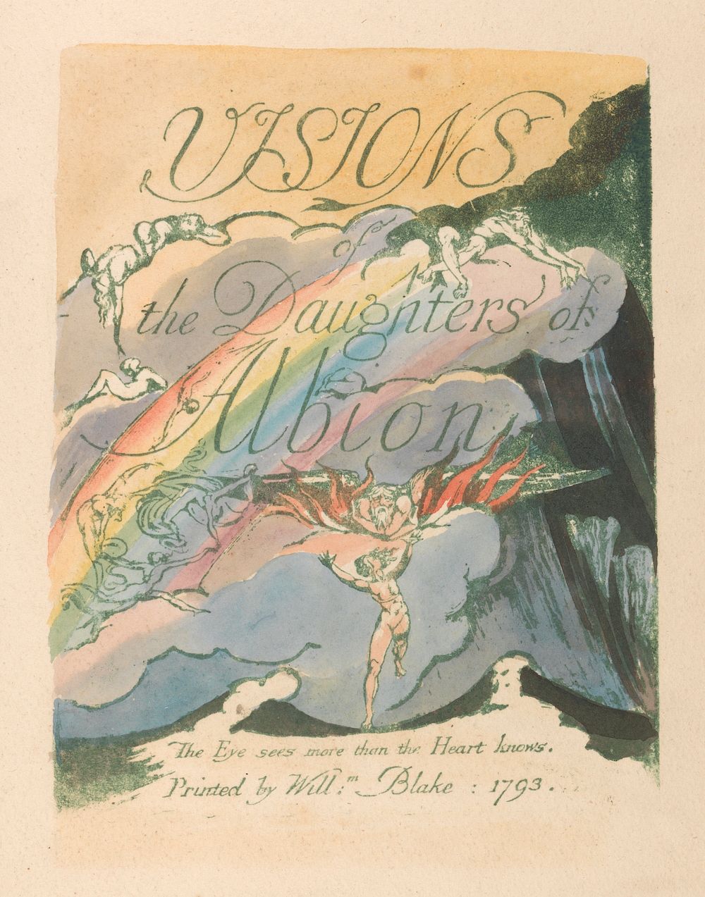 Visions of the Daughters of Albion, Plate 2, Title Page by William Blake.