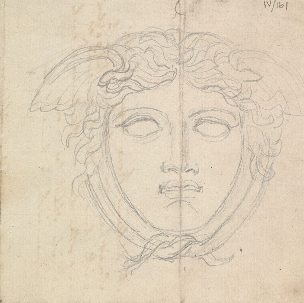 Sketch of a Sculpture of the Face of a Mythical Creature
