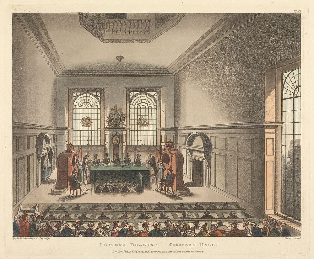 Lottery Drawing, Coopers Hall