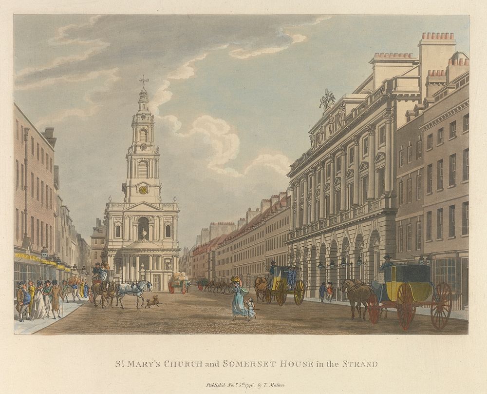 St. Mary's Church and Somerset House in the Strand