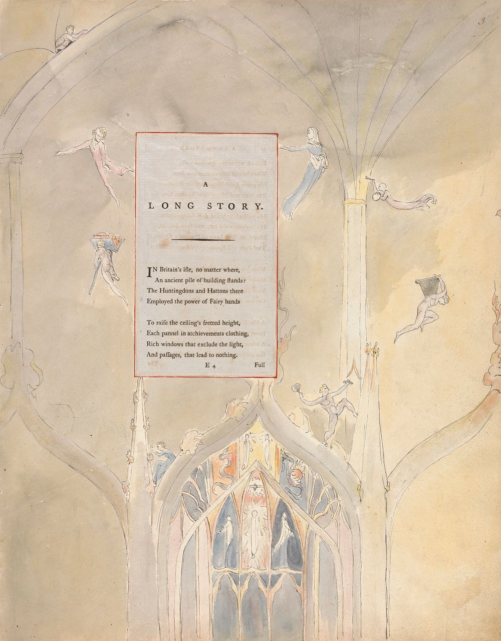 The Poems of Thomas Gray, Design 25, "A Long Story." by William Blake. Original public domain image from Yale Center for…