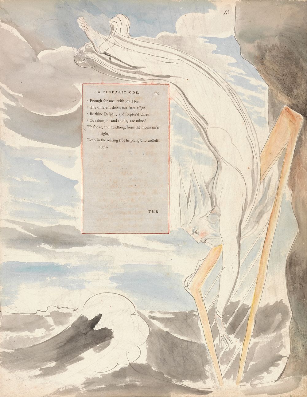 The Poems of Thomas Gray, Design 65, "The Bard." by William Blake. Original public domain image from Yale Center for British…
