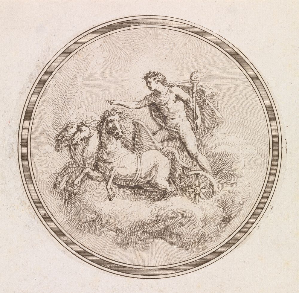 Helios, Riding His Chariot, Driven By Four White Horses by Francesco Bartolozzi 