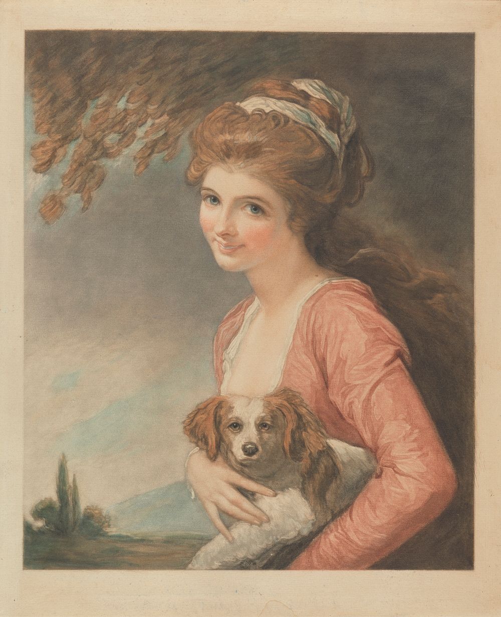 Lady Hamilton with a dog