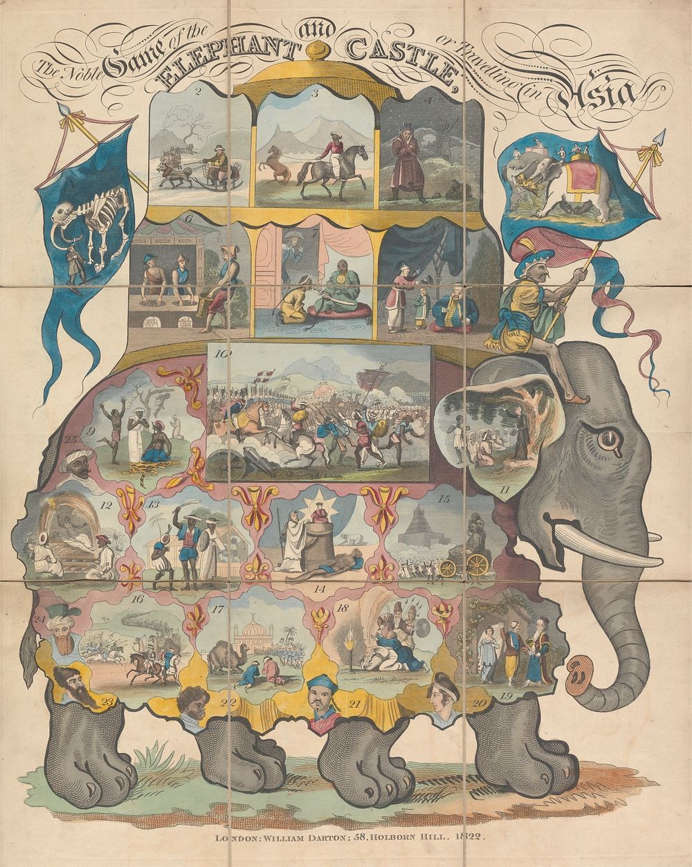 The noble game of the elephant and castle, or Travelling in Asia.