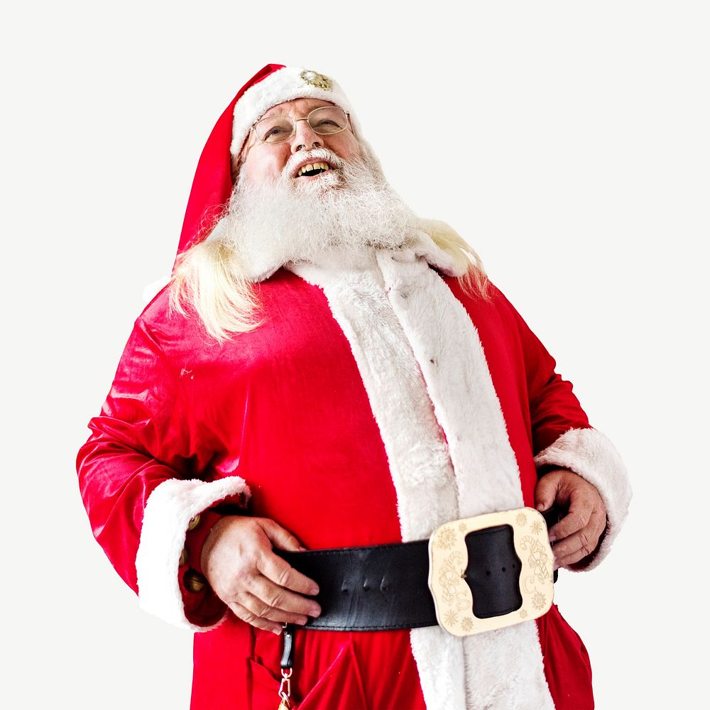 Santa Claus laughing collage element psd