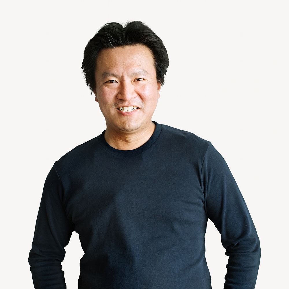 Smiling Asian man, isolated image