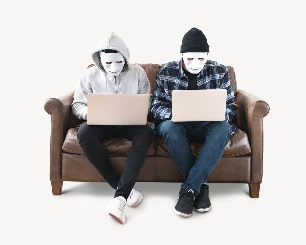 Computer hacker and cyber crime isolated design