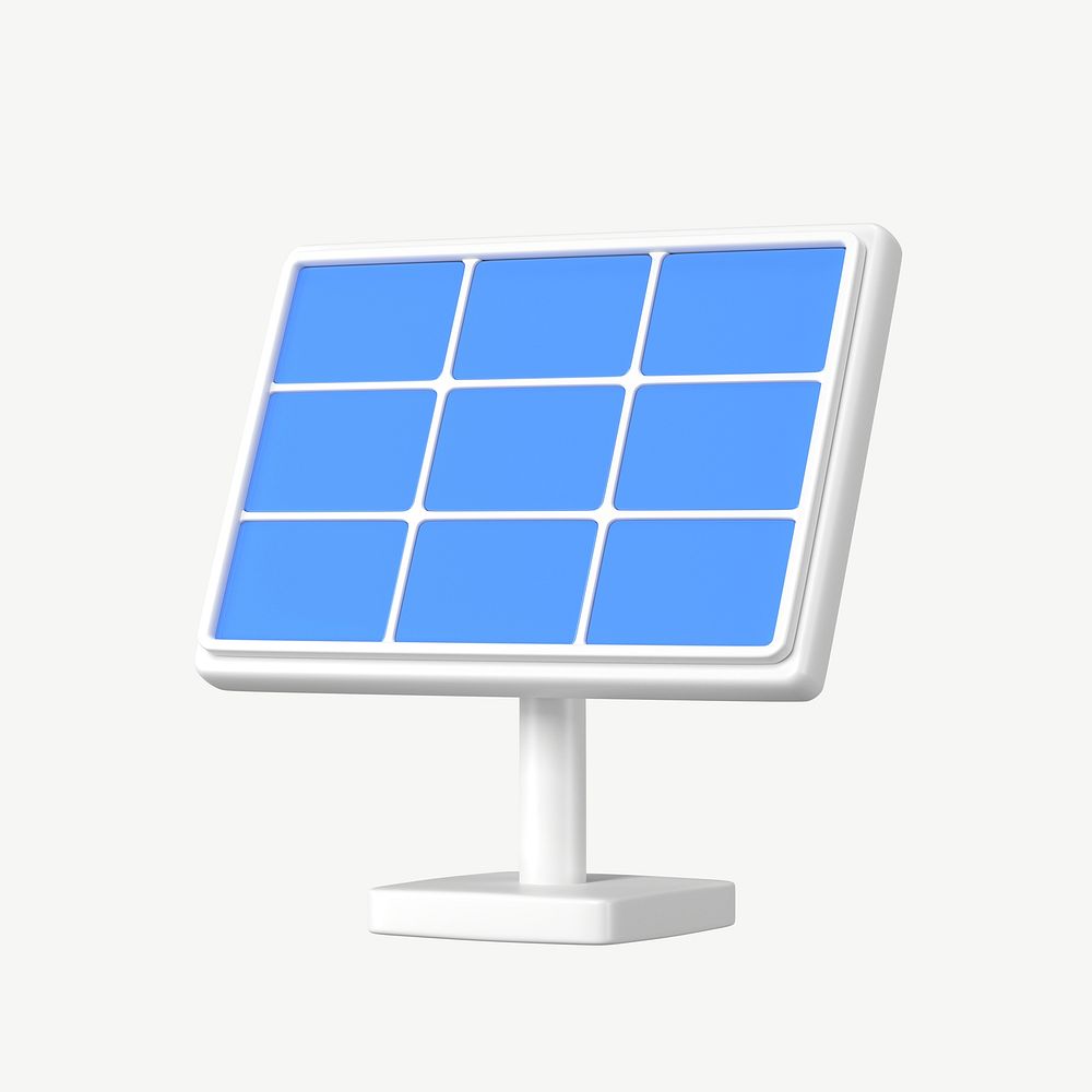 3D solar panel collage element | Premium PSD - rawpixel