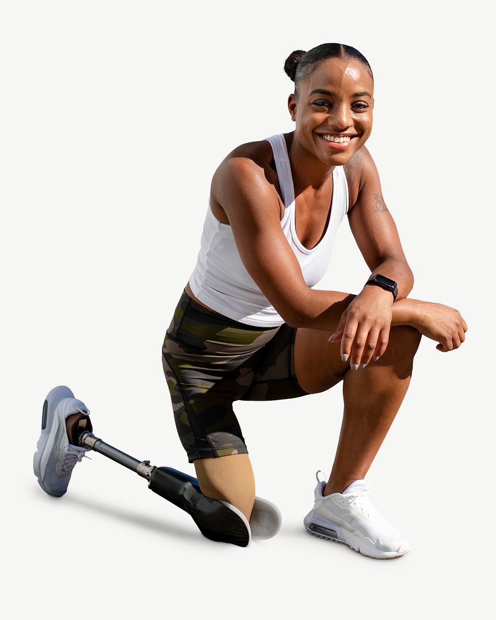 Smiling athlete prosthetic leg collage | Premium PSD - rawpixel