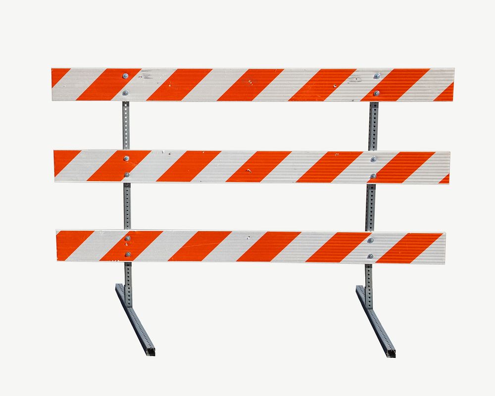 Road work barrier collage element psd