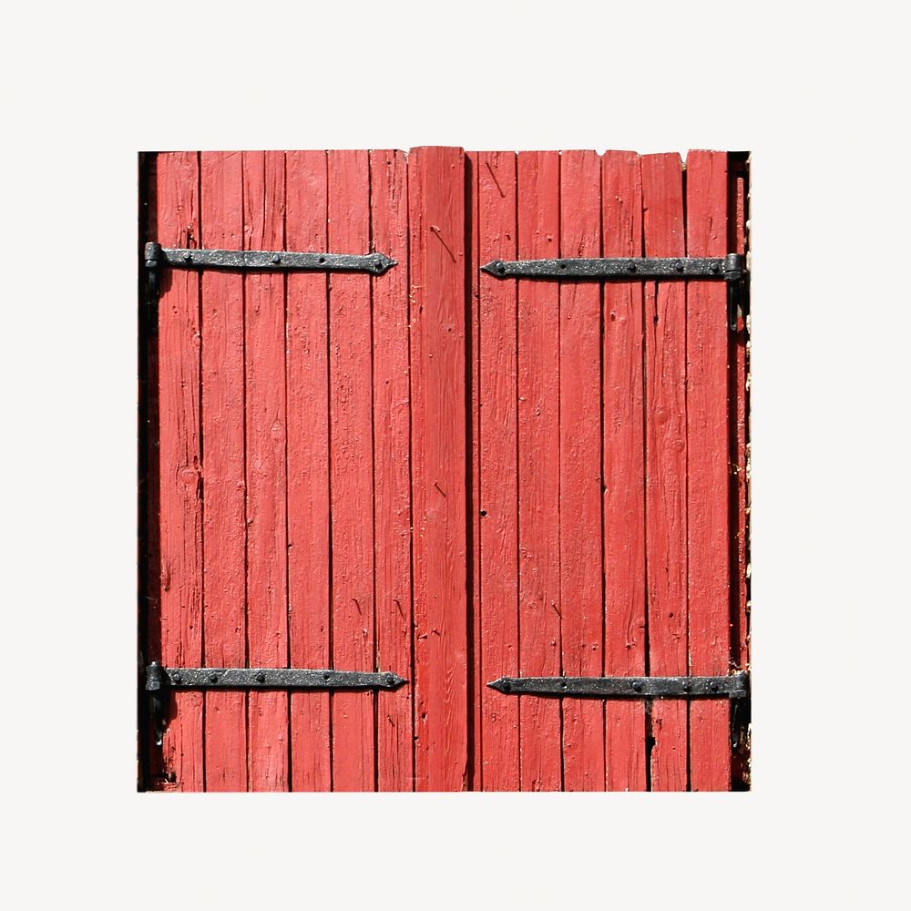 Red barn door isolated image