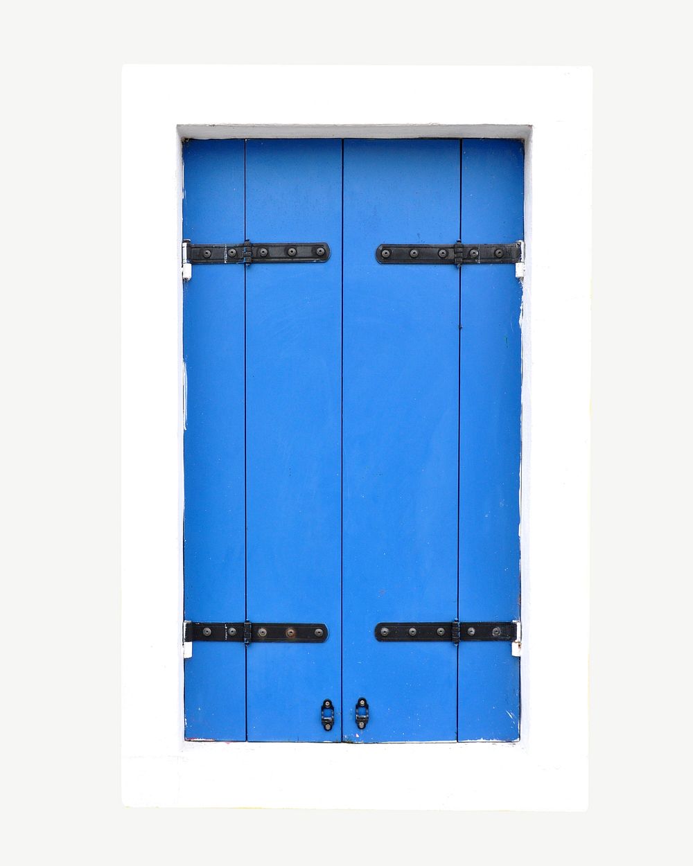 Blue wooden door, architecture collage element psd