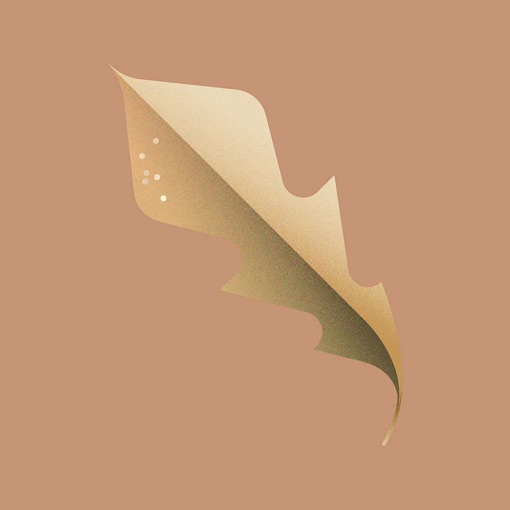 Brown geometric leaf illustration vector