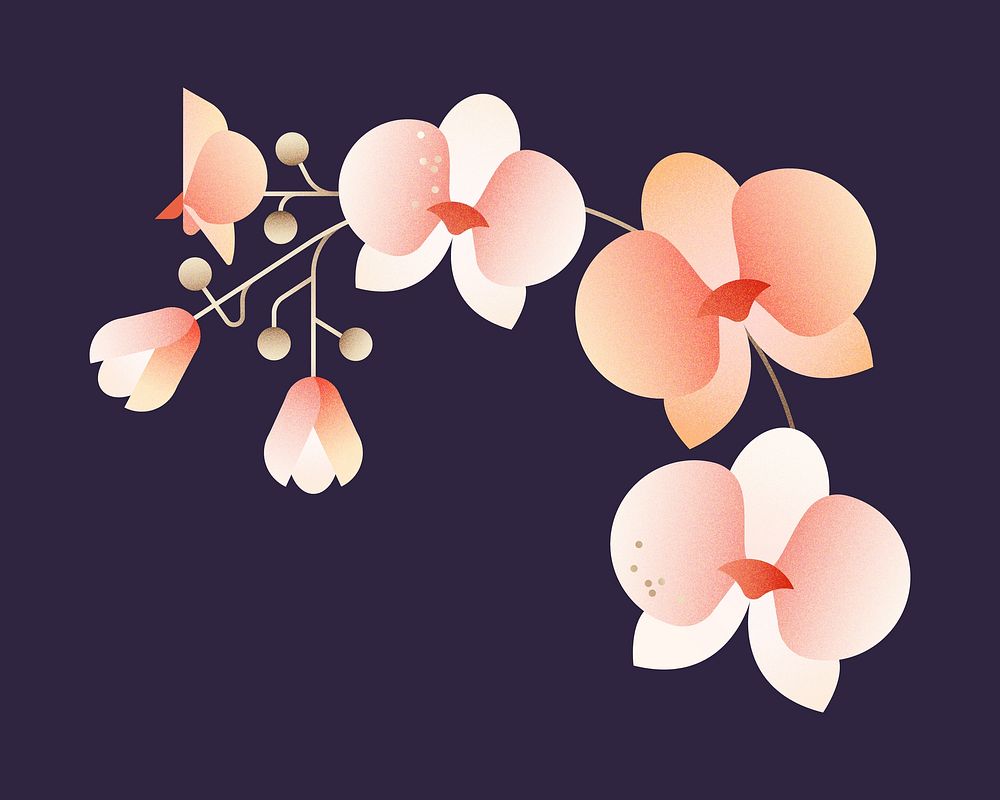 Geometric orchid flower illustration vector