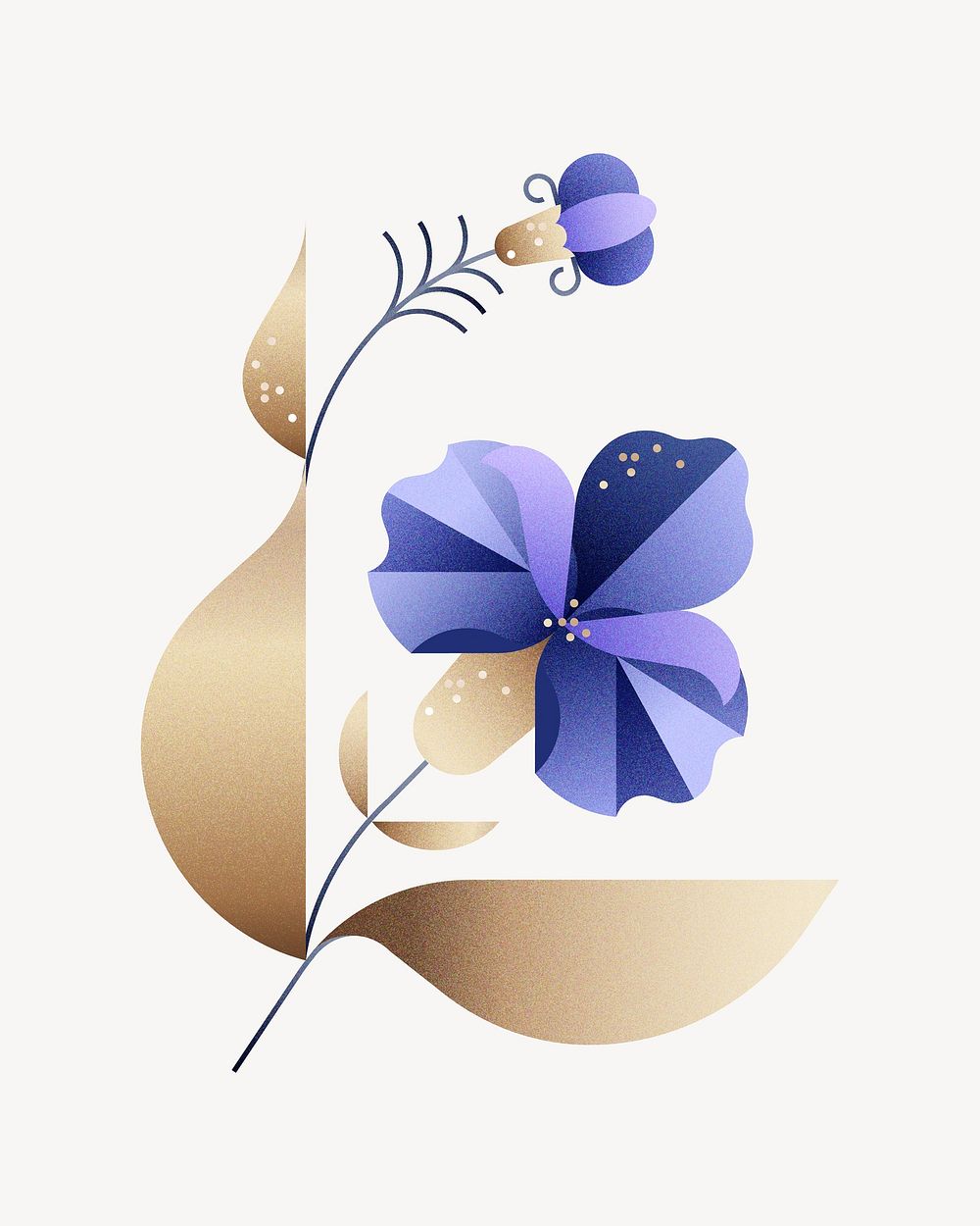 Geometric iris flower illustration vector
