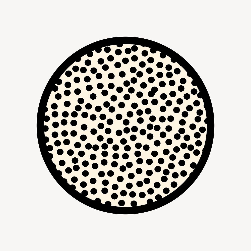 Beige dotted circle collage element vector