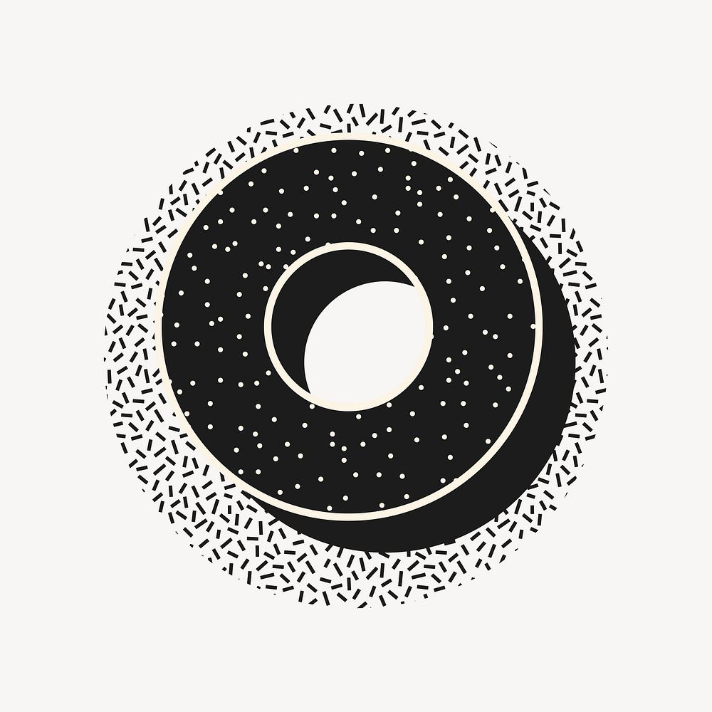 Black dotted ring collage element vector