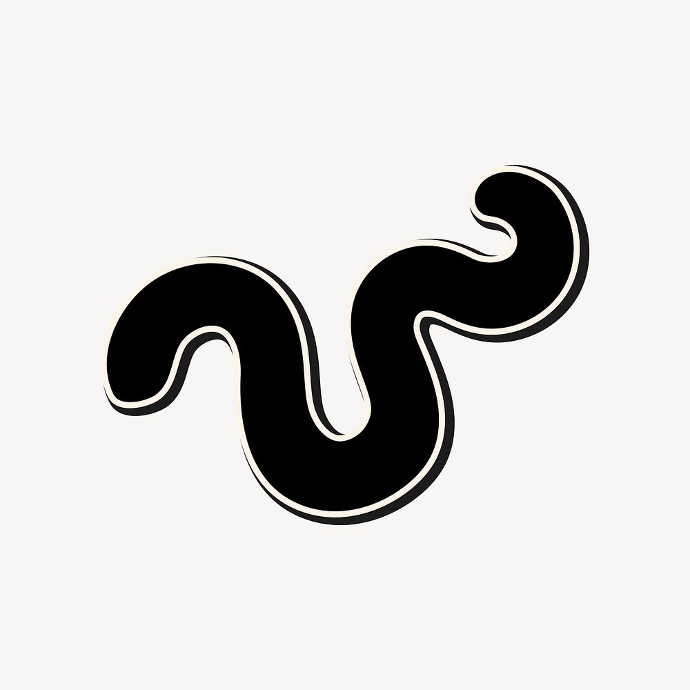 Black squiggly shape vector