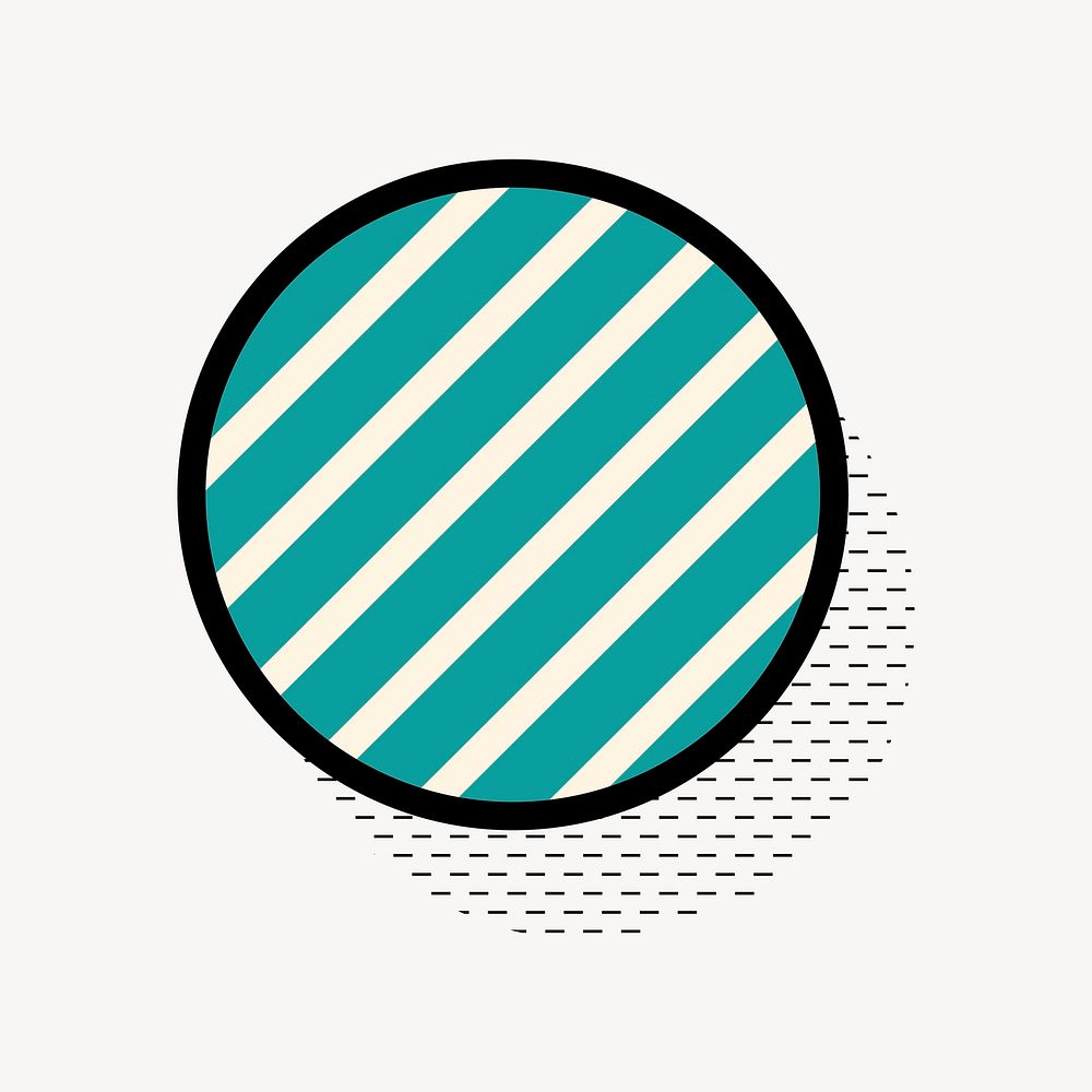 Striped circle collage element vector