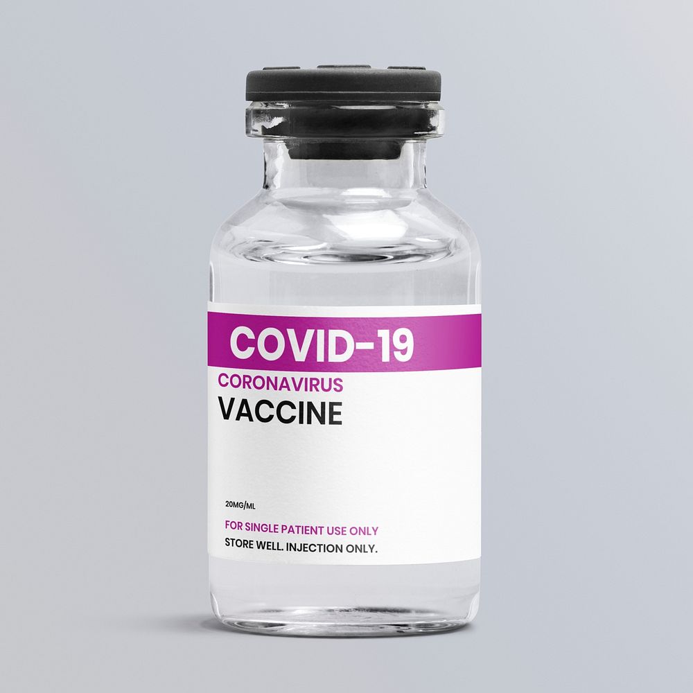 COVID-19 vaccine bottle psd