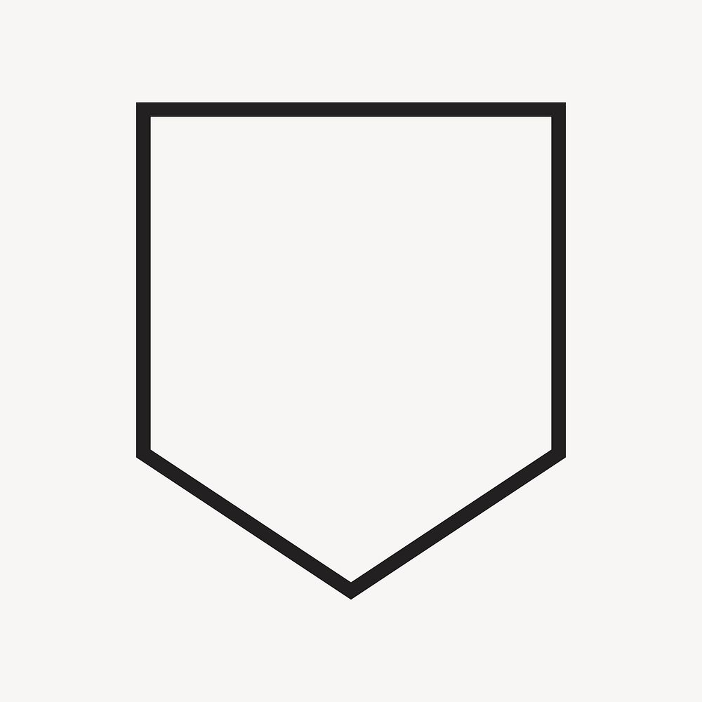 Flag badge shape, line art design vector